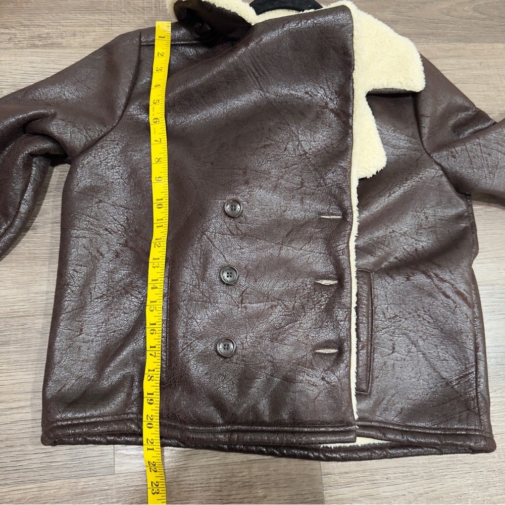 Ralph Lauren Dark Brown Faux Shearling Jacket with Cream Collar - Picture 8 of 8
